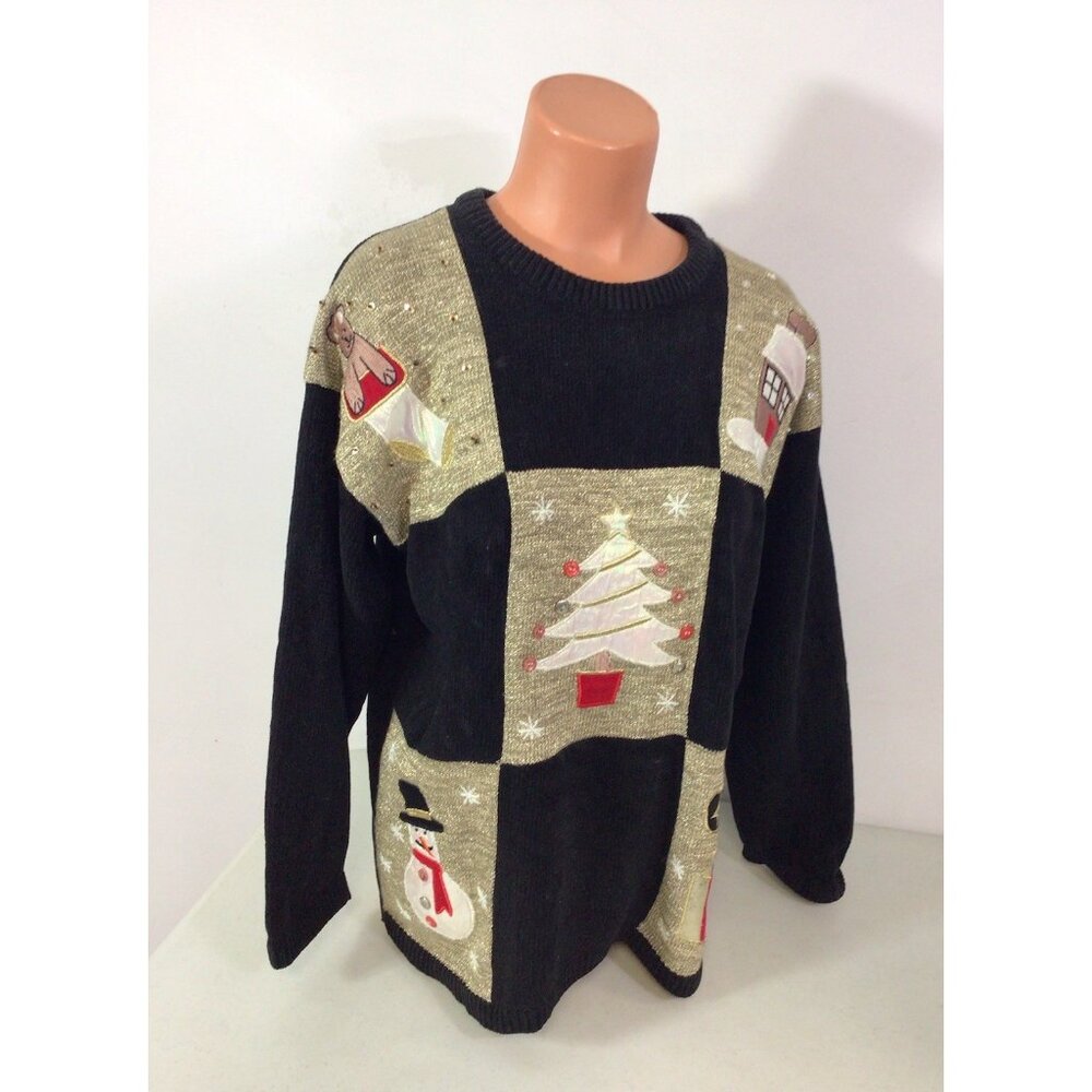 Richard Sport Vintage Chenille Christmas Sweater Womens Small